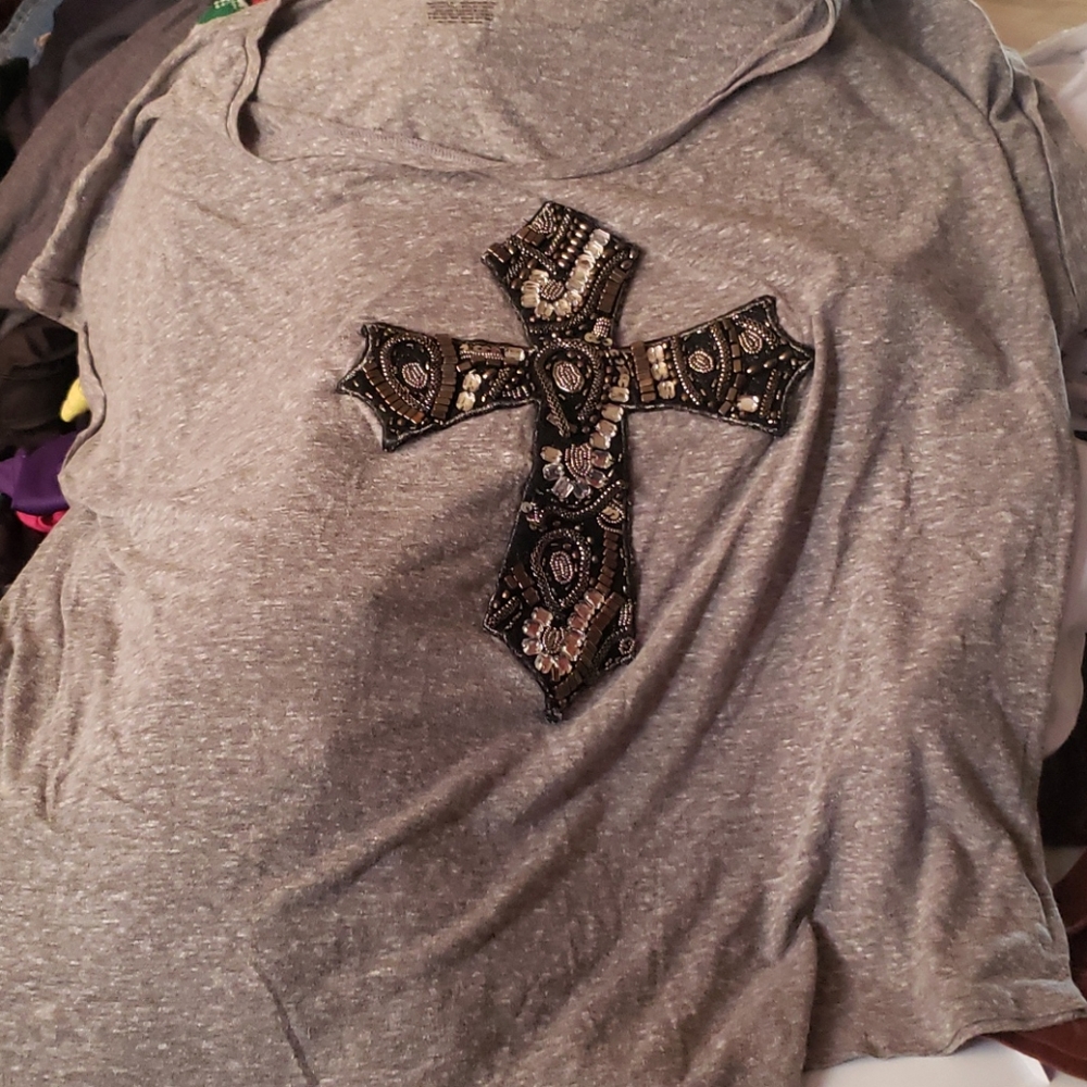 Rhinestone Cross Shirt